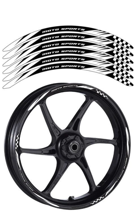 Alloy Wheel Radium Sticker For Universal Bike | Printed In Premium Radium With FPF(Fade Protection Film), Water Proof, Precut Sticker, Pack Of 6